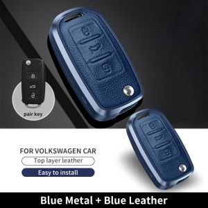 Airspeed กระเป๋ากุญแจรถหนังโลหะสำหรับโฟล์คสวาเกนรุ่น A กระเป๋ากุญแจรถกระเป๋ากุญแจรีโมตอุปกรณ์ป้องกันรถยนต์ที่ป้องกันกุญแจ