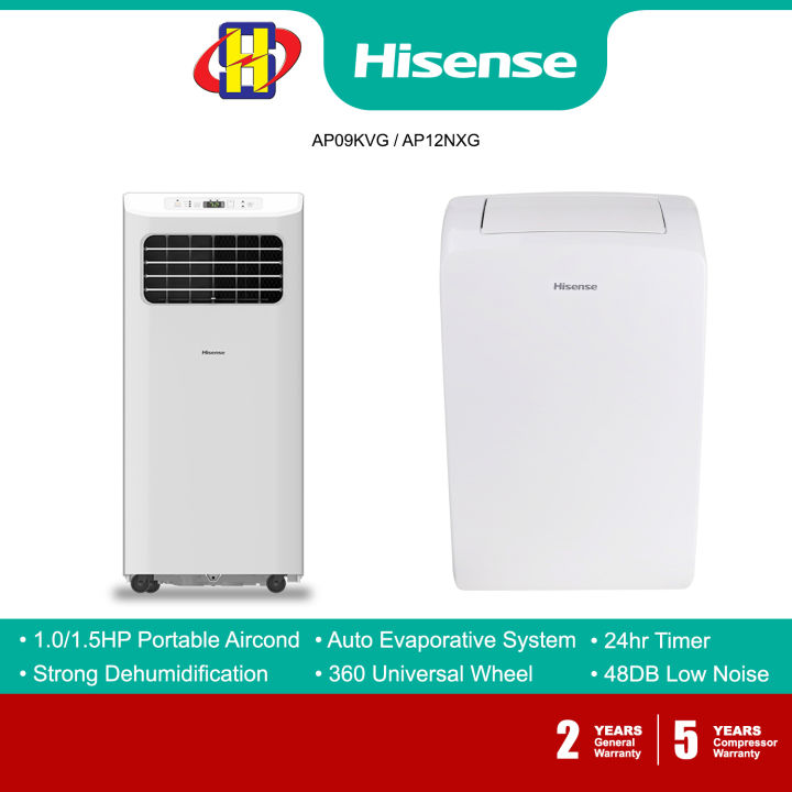 Hisense Portable Air Conditioner (1.0HP/1.5HP) 24hr Timer Smart Mode
