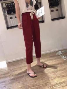 Ginza6 Plus Size Cotton Linen Candy trouser pants for women high waist semi formal garterized fits 28-34 waistline garterized waist #108