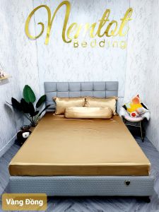 🔥MÃ VÀNG ĐỒNG🔥Chăn Ga Gối Phi Lụa Cao Cấp Mềm Mướt Mịn Vải Phi Lụa Nằm Mát Bền Đẹp Sang Trọng Ảnh Chụp Thực Tế _ Nemtot Bedding