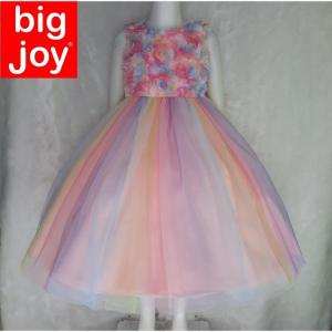 Big Joy Girls Formal Gown Naya Elegant Party Dress Flower Girl Princess Dress Rainbow For Ages 3 - 9 Years Old (563046)