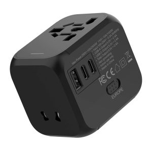 [TrekLite] 65W PD Travel Adapter with Voltage Display - GaN Tech 4 USB Ports Easy to Carry