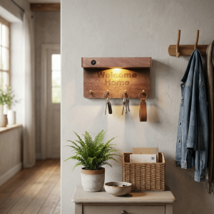 CMIEWN5 Wooden Material Motion Sensor Wall Light Sensitive Motion Detection Battery Operated Night Lamp Practicality Soft Lighting Wooden Wall Light Entryways