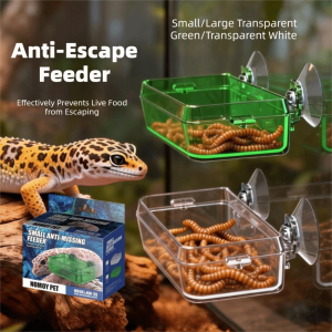 NOBLELUX Anti-Escape Reptile Feeder Bowl Detachable Plastic Reptile Food Dish Portable with Suction Cup Reptile Food Water Feeding For Chameleon Iguana Lizard Snakes