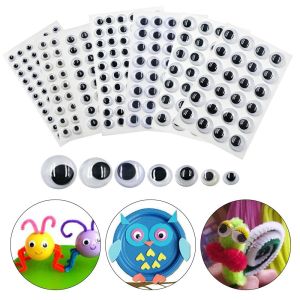 CATEGORY NONSENSE17SE6 1Sheet 3D Dolls Activity Eyes Plastic BlackWhite Kids Stuffed Animals Plush Eyes  DIY Accessories Toys Wiggling Moving Eyes