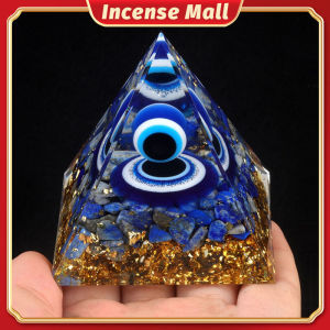 Blessed Evil Eye Protection Pyramid Crystal Stone Drop Glue Resin Fortune Lucky Charm Home Office Decor Crafts
