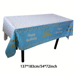 [In stock]137*183cm Happy Birthday Waterproof Disposable Tablecloth For Party Decorations Table Cloth Cover