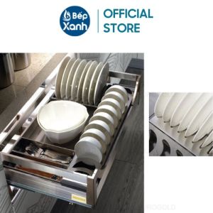 Giá Bát Đĩa Hộp Âm Tủ Eurogold - Ray Giảm Chấn - Chất Liệu Inox 304 - Dòng EU133 - Hàng Chính Hãng