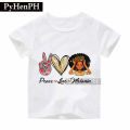 2025 New Year Spring Festival Melanin Black Girl T-shirt  Musim Panas Pakaian Kanak-kanak Personaliti Afrika Gadis Cetakan Bunga Kanak-Kanak T Baju  COD. 