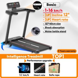 Auto Incline Treadmill Foldable ElectricHeart Rate Monitor APP Control Touchscreen 16km/h Q8Y