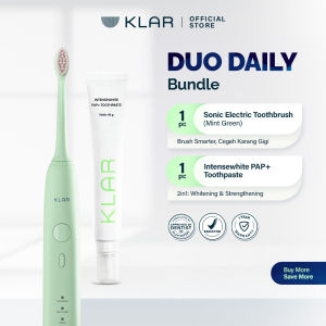 KLAR DuoDaily Bright Bundle - Sonic Electric Toothrush & IntenseWhite PAP+ Toothpaste untuk Memutihkan Gigi Secara Alami 4 Minggu