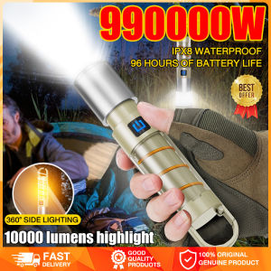 [10000 meters long shot] lampu suluh led 100000 Lumens Strong magnetic attraction torch light rechargeable flashlight waterproof lampu suluh paling terang dan jauh tourchlight lampu suluh zoom torchlight powerful 50000W tpye-c fast charge 强光手电筒