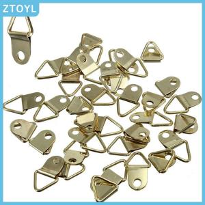 ZTOYL 20Pcs Pack Golden Brass Triangle Photo Picture Frame Wall Mount Hook Hanger Ring