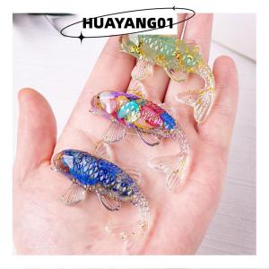HUAYANG01 [2023 new HOT FASHION] Stone Gravel Lucky Koi Fish Figurine Resin Mini Quartz Fancy Carp Statue Home Decor Desk Ornament Gift