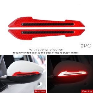 2pcs Car Rearview Mirror Reflective Sticker Car-styling Safety Warning Sticker Decorative Strip P275