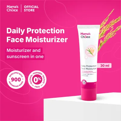 Mamas Choice Daily Face Moisturizer (Safe Halal Natural Maternity Skincare For Pregnant Moms) | Pelembap Muka UVA/UVB Protection 30ml