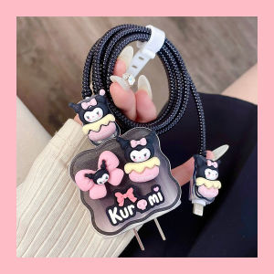 🚚COD (1เซตมี5ชิ้น )พร้อมส่งจากไทย ชุดพันสาย เคสหัวชาร์จ ลายการ์ตูน ตัวถนอมสาย USB เคสชาร์จ PD 20W+สายชาร์จเชือกป้องกัน for iPhone ที่พันสายชาร์จ