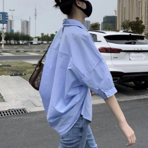 Loose And Slim Thin White Shirt For Women Hot Selling Casual Blouse Elegant And Confident Large Size Adaptation宽松显瘦薄款白衬衫女