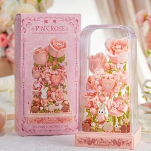 Flower Bricks Set Building Blocks Toys with PVC Cover DIY Toys Gift for Girls Desktop Decorations