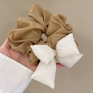 Tooyoo Sponge Bow Scrunchies Sweet Girl Hair Rope Versatile High-end Hair Rope