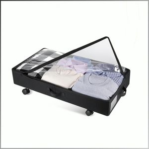 Clothes Storage Box Lightweight Storage Rack Organized with Wheels Multi-purpose High Quality Non-woven Fabrics