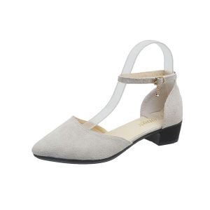 [Free Shipping] Thick-Heeled Open-Toe Sandals New Summer Styles Korean-Style Buckle-Up WomenS Shoes Fashionable Sandals