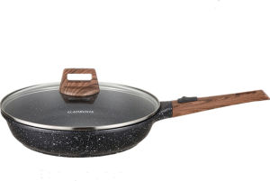 Gaoboos 2pcs Nonstick Cookware Set 28cm Casserole 28cm Frying Pan with detachable handle Flat Pan Fits For Induction Cooker & Gas Stove