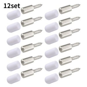 1/12Set Cross Self-tapping Screw with Rubber Sleeve Laminate Support Homemade Wardrobe Cabinet Glass Hard Nonslip Partition Nail