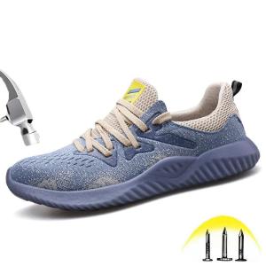 Safety Shoes Mens Outdoor Anti-smashing Puncture Proof Steel Toe Cap Lightweight Breathable Mesh Sports Style Soft Work shoes