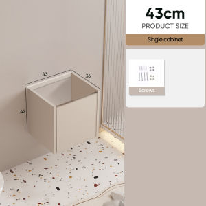 YUTU cream 43cm Basin bathroom cabinet sink Washbasin aluminum mirror box Gabinete ng banyo