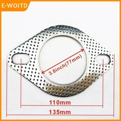 【E-WOITD】 1Pc Reinforced Exhaust Flange Gasket Universal High Temp Car Sealing Pad for Muffler Pipe Leak Proofing