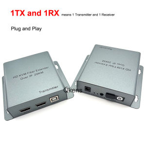 20km Fiber Cable Transmission HDMI KVM Extender Over IP Video Transmitter Receiver ft Keyboard Mouse