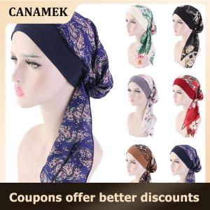 【 CANAMEK 】 Women Cancer Head Scarf Chemo Hair Loss Hat Turban Pre-Tied Headwear Bandana New