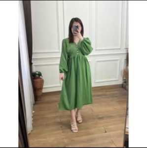 Selin Midi Dress | Gaun Crinckle Murah / Dress Krinkle Cantik / Dress Casual / Tunik Cantik Murah / Dress Kondangan / Tunik Kondangan