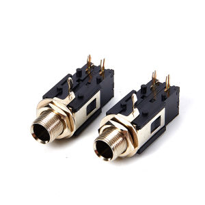 Canhtq 2Pcs 6.35mm 1 4 2Pin Female Audio Stereo Phone Jack Headphone Socket Connector