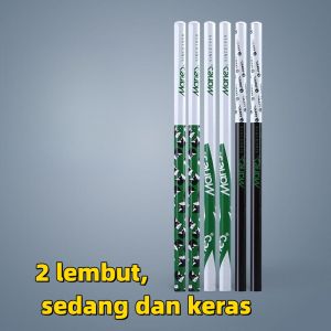 6pcs Pensil Sketsa Profesional Hitam Putih Pensil Arang Gambar High-gloss Untuk Perlengkapan Seni