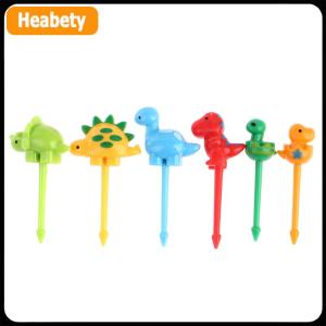 【2-3 days delivery】 6pcs set dinosaur Mini Animal Cartoon Food Picks Children Snack Fruit Fork