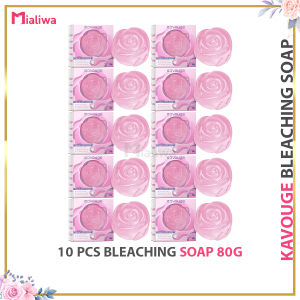 10 Pcs Kavouge Bleaching Soap 80g Sabon Pampaputi Niacinamide Whitening Exfoliating Moisturizing Face Body Wash Moisturizer Acne Pimples Pore Pekas Melasma Peklat Scars Blemishes Blackheads Wrinkles Dark Spots Hydrating Beauty Skin Care For Men & Women