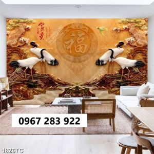 Tranh gạch tùng hạc 3d đẹp