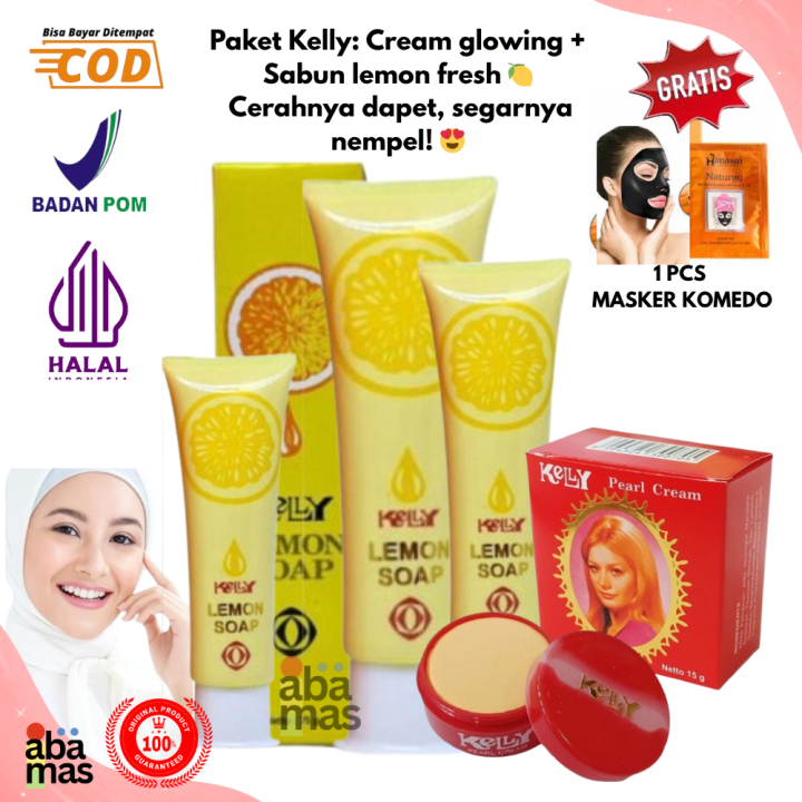 Promo%20Kelly%20Paket%20%20wajah%20Glowing%203%20IN%201%20Cream%20kelly%20Pearl,%20Lemon%20soap%20Original%20%20Halal,%20BPOM%20Gratis%20Masker/Spons%20Bedak%20-%20Image%202