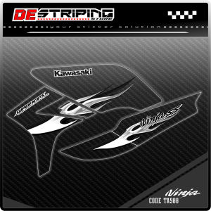 Striping Stiker Transparan UV Motor Ninja SS Sticker Variasi Flame Api Design Terbaru Keren TA988