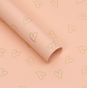 kertas buket cellophane solid motif love flower wrapping Kb6130