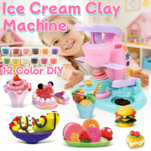 Ice Cream Clay Machine 12 Color Clays DIY Play Dessert Maker Play Set Mold Tool Set Kids Gift