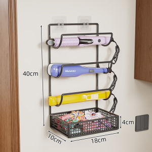 JACIRCLE Curly hair curling iron storage rack Wall-mounted Hair Dryer Stand No Drilling Required Durable and Waterproof Suitable