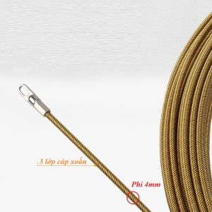 Dây mồi luồn cáp điện lò xo vàng 4mm ống gen điện chiều dài từ 5M đến 15M.