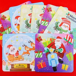 PUZHE ซานตาคลอส ของเล่นปริศนาคริสต์มาส คริสมาสต์ งานทำมือ ปริศนาจิ๊กซอว์การ์ตูน จิ๊กซอว์ฉาก การประกอบชิ้นส่วน ปริศนาซานตาคลอส3D ของขวัญวันคริสต์มาส