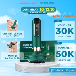 Máy Giác Hơi Cạo Gió LESCOLTON Máy Massage Bằng Điện An Toàn Cho Làn Da Không Gây Đau Rát Màn Hình LED 12 Tốc Độ Hiệu Quả Giúp Lưu Thông Máu