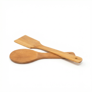 H&H Flat Wooden Rice Paddle Spatula Natural Wood Turner Sandok