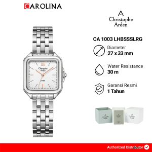 Jam Tangan Wanita Christophe Arden CA 1003 LHBSSSLRG White Dial Silver Stainless Steel Strap