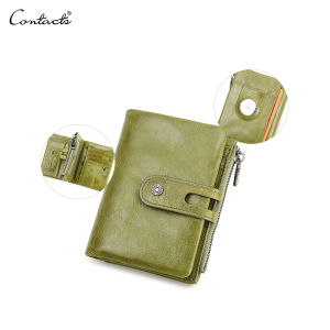 กระเป๋าสตางค์หนังแท้สตรีผู้ถือบัตรสั้นพร้อมเคส Airtag ป้องกันการสูญหายกระเป๋าใส่เหรียญมีซิปกระเป๋าสตางค์แบบมินิสำหรับผู้หญิงกระเป๋าเงิน Rfid